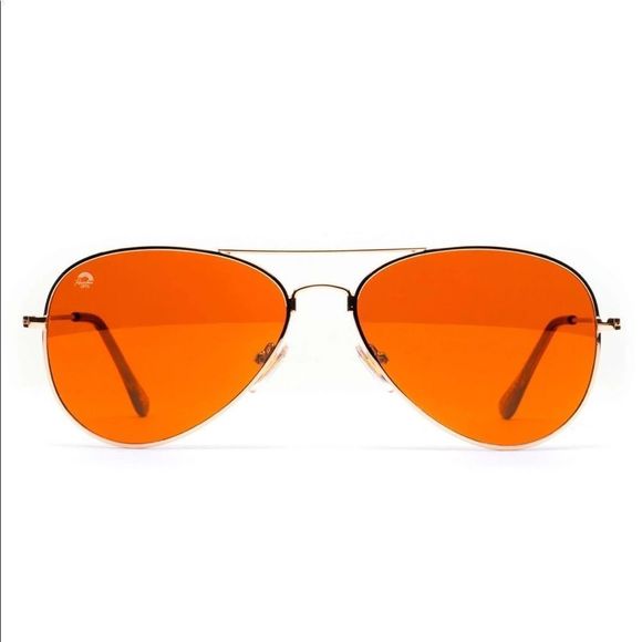 Aviator Orange Lens with Gold Framed Sunglasses - Picture 5 of 8